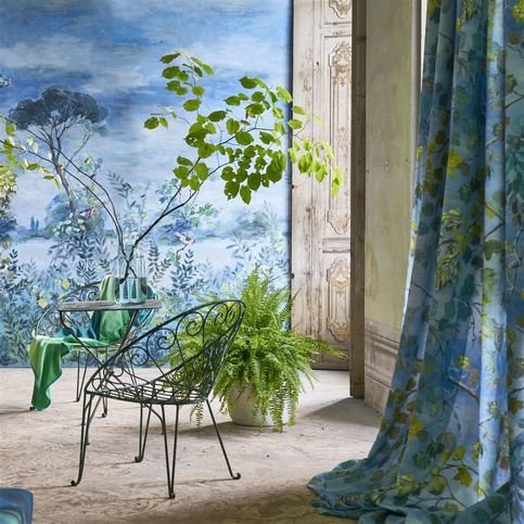 Giardino Segreto Scene 1 Delft Wallcovering by Designers Guild