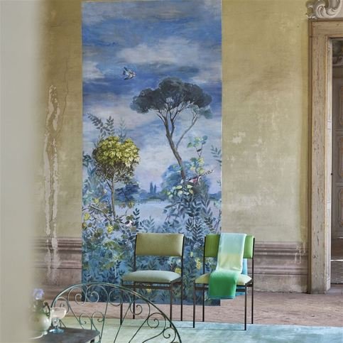 Giardino Segreto Scene 1 Delft Wallcovering by Designers Guild