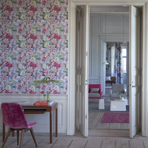 Marianne Fuchsia Wallpaper by Designers Guild 