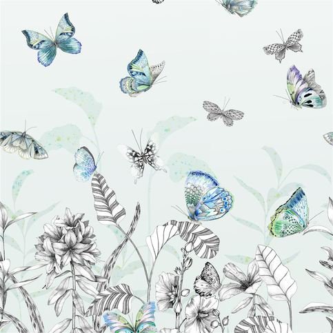 Papillons Eau De Nil Wallcovering by Designers Guild