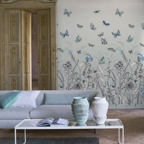 Papillons Eau De Nil Wallcovering by Designers Guild