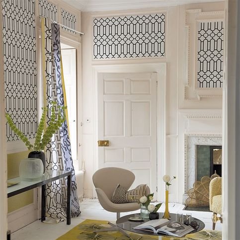 Porden Black and White Wallcovering by Designers Guild 