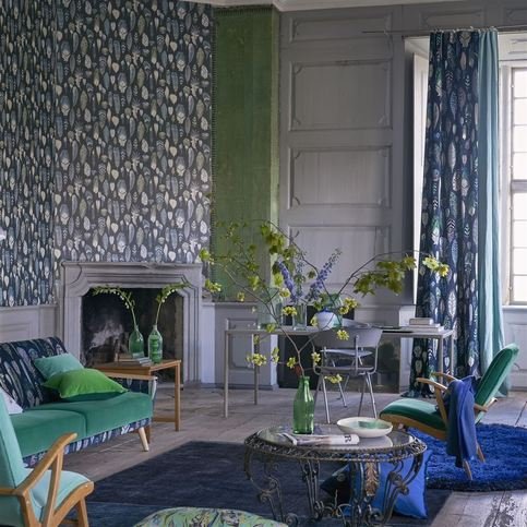 Quill Velvet Cobalt Fabric by Designers Guild 