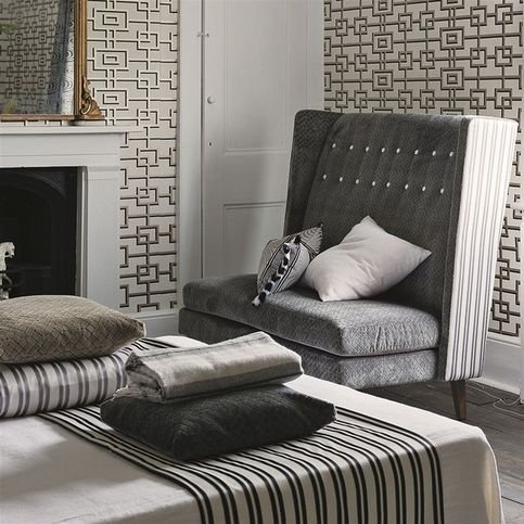Rheinsberg Black & White Wallcovering by Designers Guild