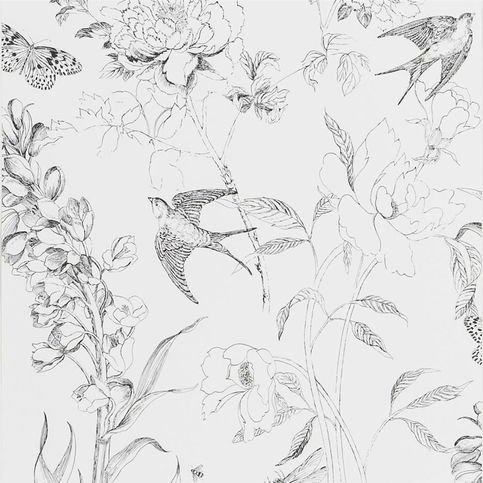 Sibylla Garden Black and White Wallpaper by Designers Guild 