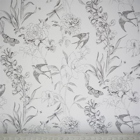 Sibylla Garden Black and White Wallpaper by Designers Guild 