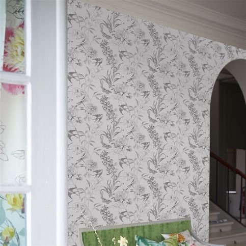 Sibylla Garden Black and White Wallpaper by Designers Guild 