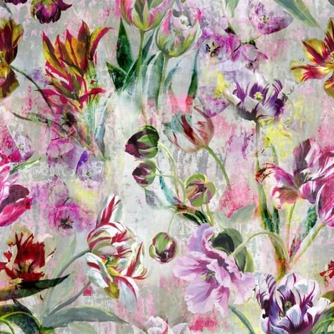 Tulipa Stellata Fuchsia Wallcovering by Designers Guild
