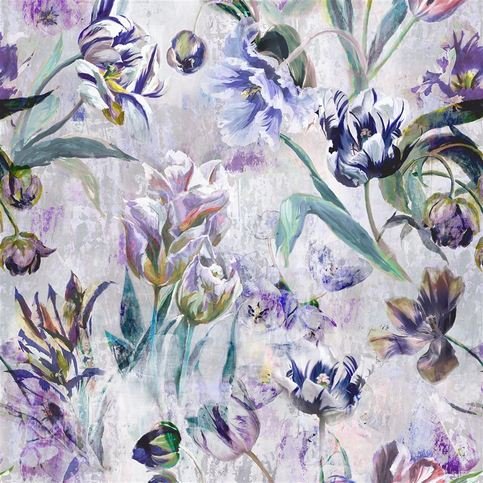 Tulipa Stellata Violet Fabric by Designers Guild 
