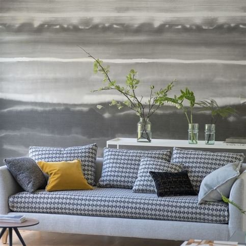 Ukiyoe Graphite Wallcovering by Designers Guild 