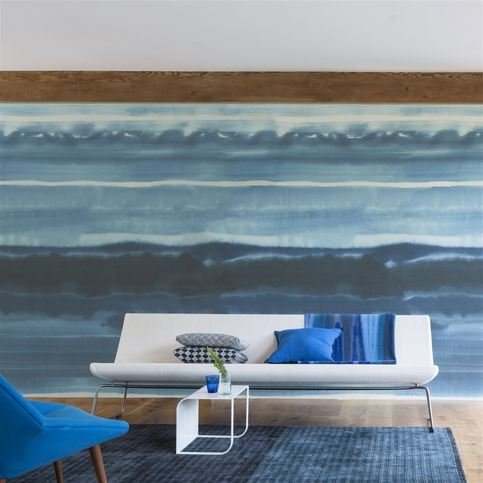 Ukiyoe Indigo Wallcovering by Designers Guild 
