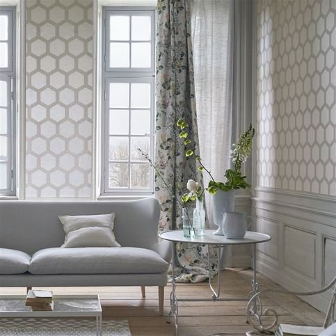 Zardozi Oyster Wallcovering by Designers Guild