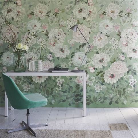 Fleur Blanche Eau de Nil Wallcovering by Designers Guild