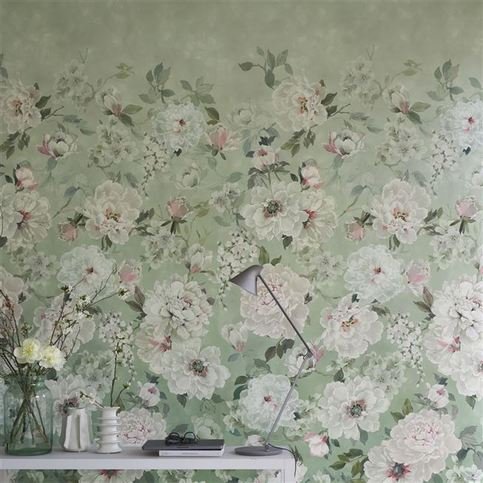 Fleur Blanche Eau de Nil Wallcovering by Designers Guild