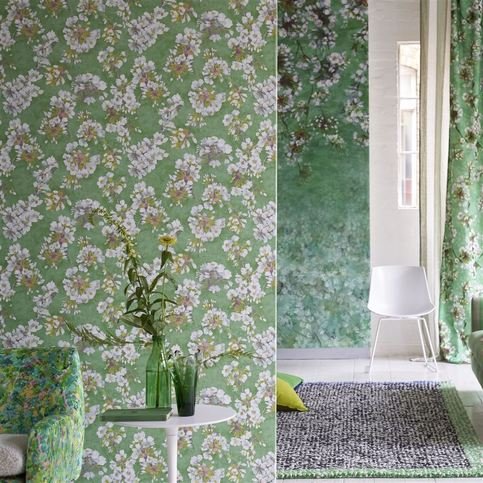 Fleur D Assam Emerald Wallcovering by Designers Guild
