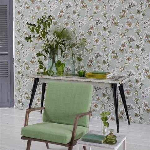 Fleur D Assam Platinum Wallcovering by Designers Guild