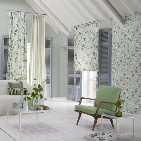 Fleur D Assam Platinum Wallcovering by Designers Guild