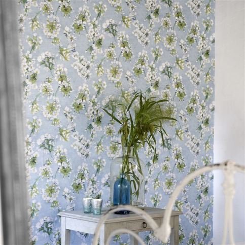 Fleur D Assam Sky Wallcovering by Designers Guild