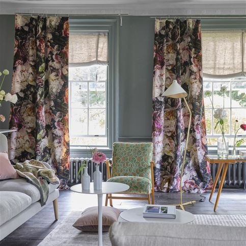 Fleur De Nuit Noir Fabric by Designers Guild 