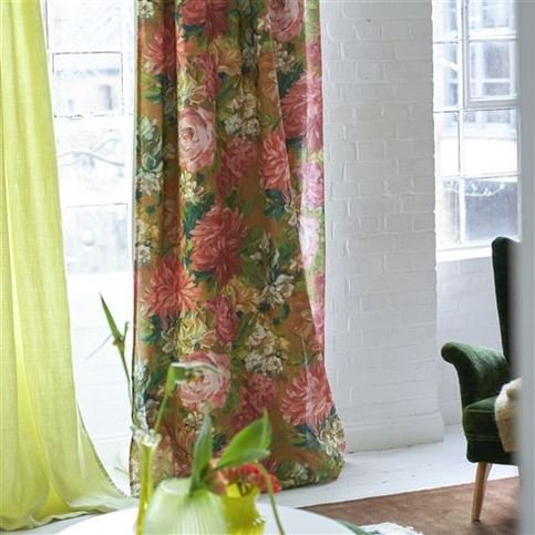 Fleurs D Artistes Terracotta Fabric by Designers Guild 