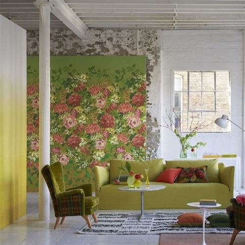 Fleurs D Artistes Terracotta Wallcovering by Designers Guild
