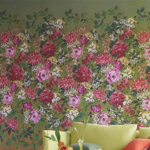 Fleurs D Artistes Terracotta Wallcovering by Designers Guild