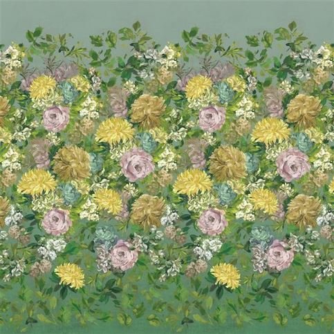 Fleurs D Artistes Vintage Green Wallcovering by Designers Guild
