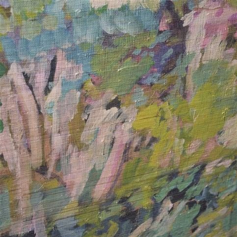 Foret Impressionniste Grasscloth Celadon Wallcovering by Designers Guild