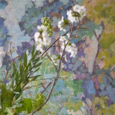 Foret Impressionniste Grasscloth Celadon Wallcovering by Designers Guild