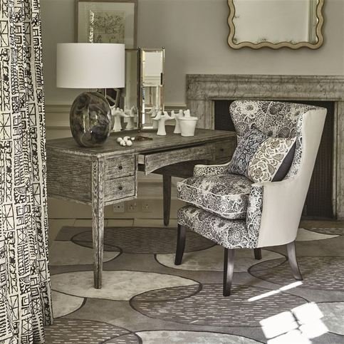 Galletta Charcoal Fabric by William Yeoward