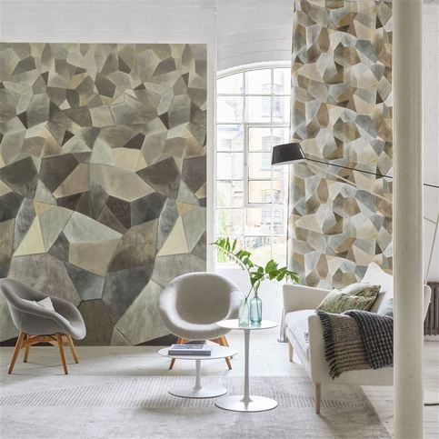 Geo Moderne Pewter Fabric by Designers Guild 