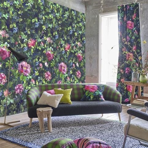 Gertrude Rose Fuchsia Wallcovering by Designers Guild