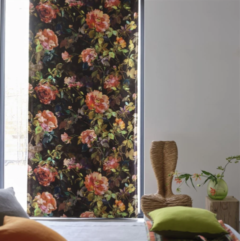 Gertrude Rose Sepia Fabric by Designers Guild 