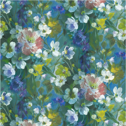 Gladys Blossom Cobalt Fabric by Designers Guild 