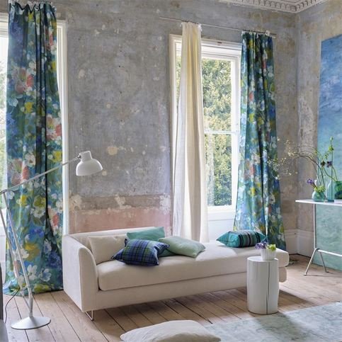 Gladys Blossom Cobalt Fabric by Designers Guild 