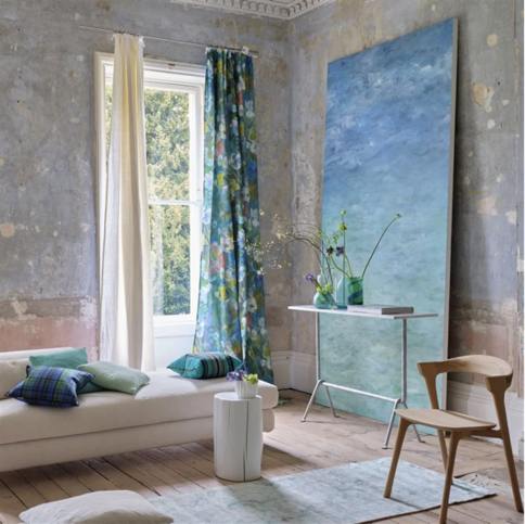 Gladys Blossom Cobalt Fabric by Designers Guild 