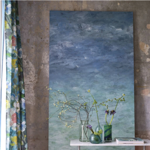 Gladys Blossom Cobalt Fabric by Designers Guild 