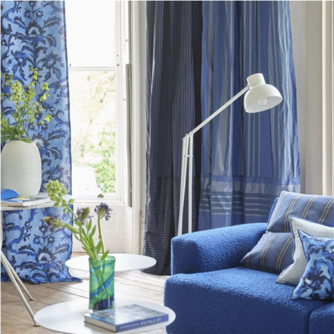 Haldon Indigo Fabric by Designers Guild 