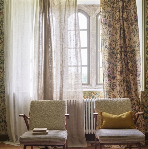 Ikebana Damask Coral Fabric by Designers Guild 