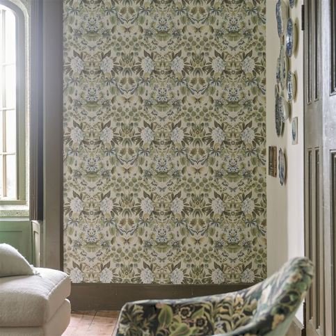 Ikebana Damask Eau de Nil Wallcovering by Designers Guild