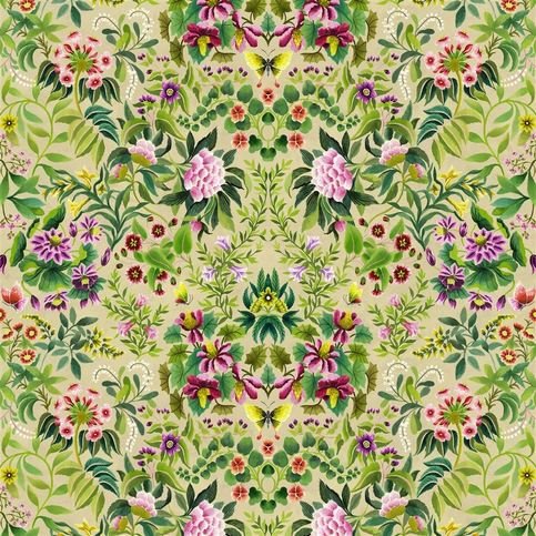Ikebana Damask Fuchsia Fabric by Designers Guild 