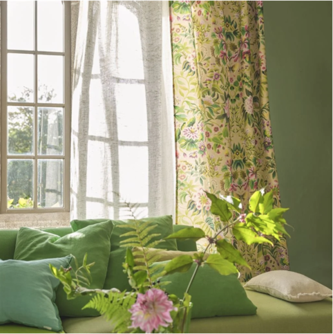 Ikebana Damask Fuchsia Fabric by Designers Guild 
