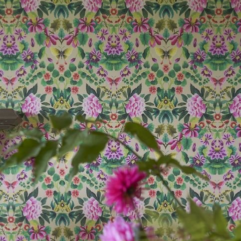 Ikebana Damask Fuchsia Wallcovering by Designers Guild