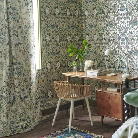 Ikebana Damask Gilver Wallcovering by Designers Guild
