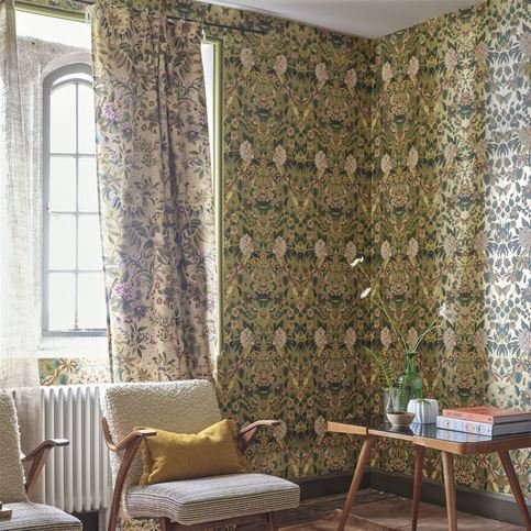 Ikebana Damask Gold Wallcovering by Designers Guild