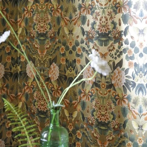 Ikebana Damask Gold Wallcovering by Designers Guild