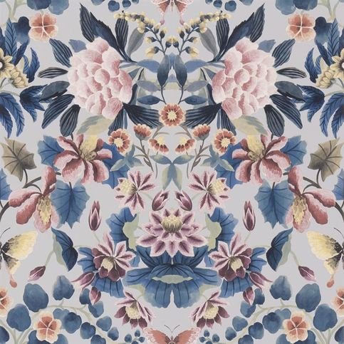 Ikebana Damask Slate Blue Wallcovering by Designers Guild