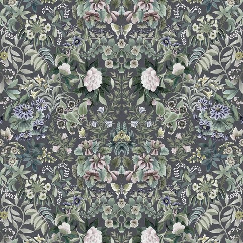 Ikebana Velvet Graphite Fabric by Designers Guild 