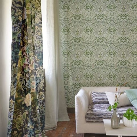 Ikebana Velvet Graphite Fabric by Designers Guild 