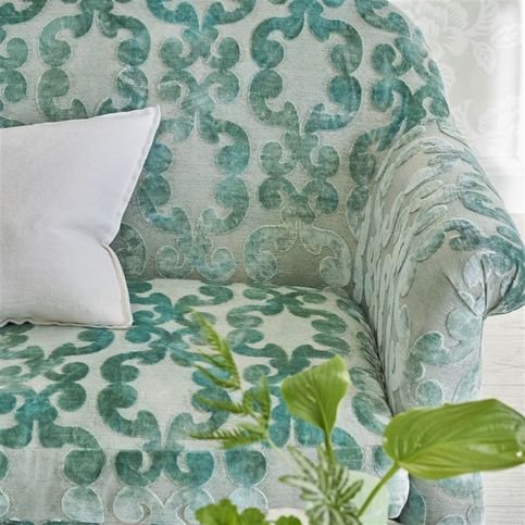 Iridato Pale Aqua Fabric by Designers Guild 